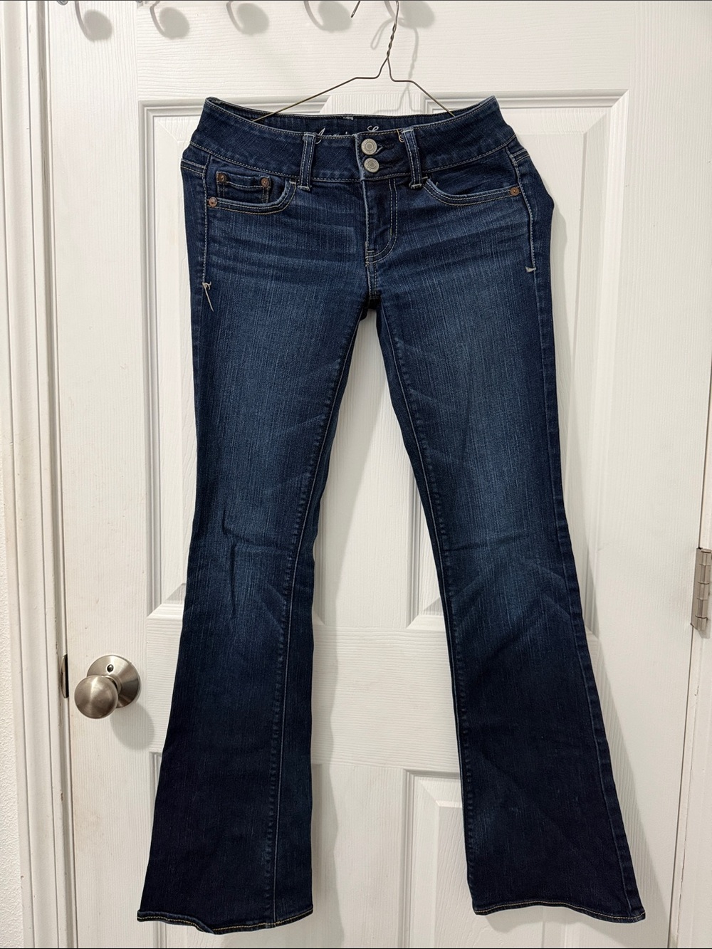 American Eagle Outfitters Dark Indigo Flare Jeans Size 0 regular